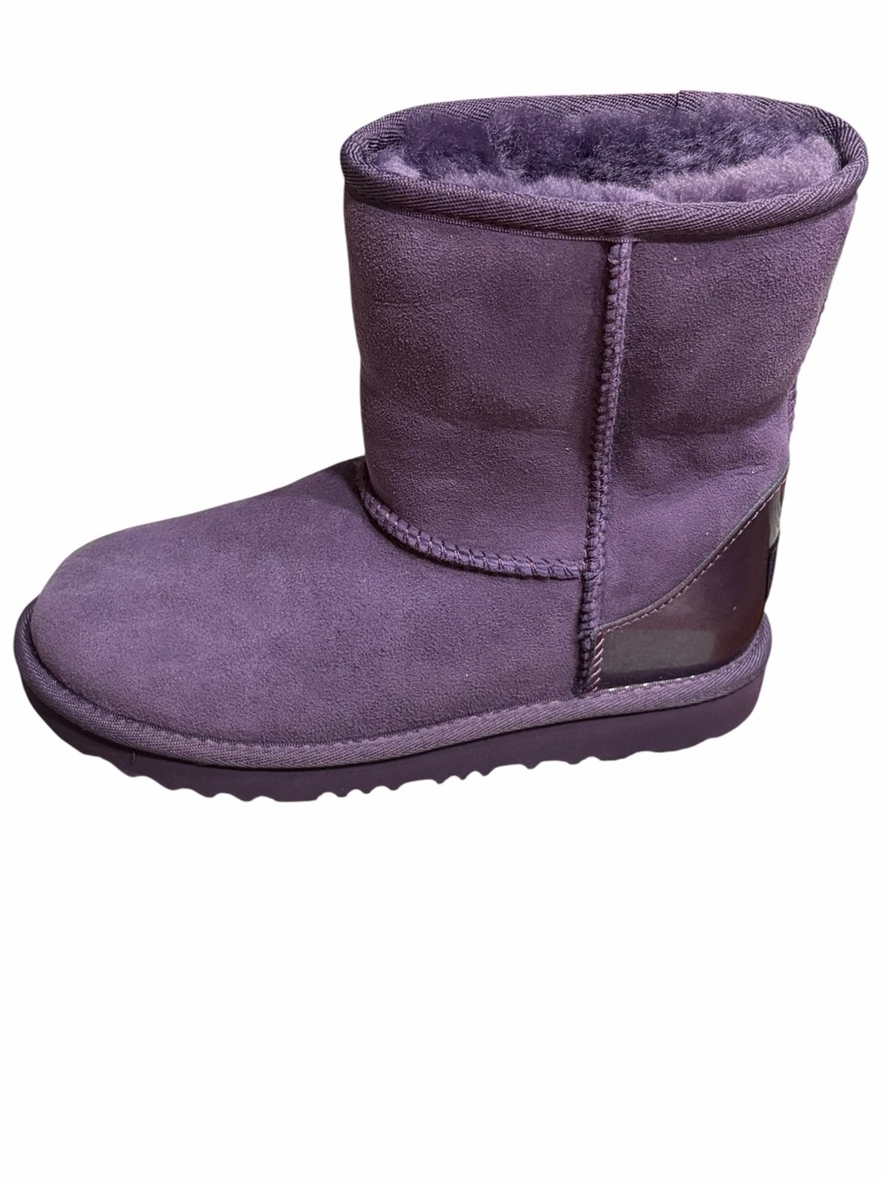 UGG Kids Purple Suede Shearling Boots - Picture 3 of 11